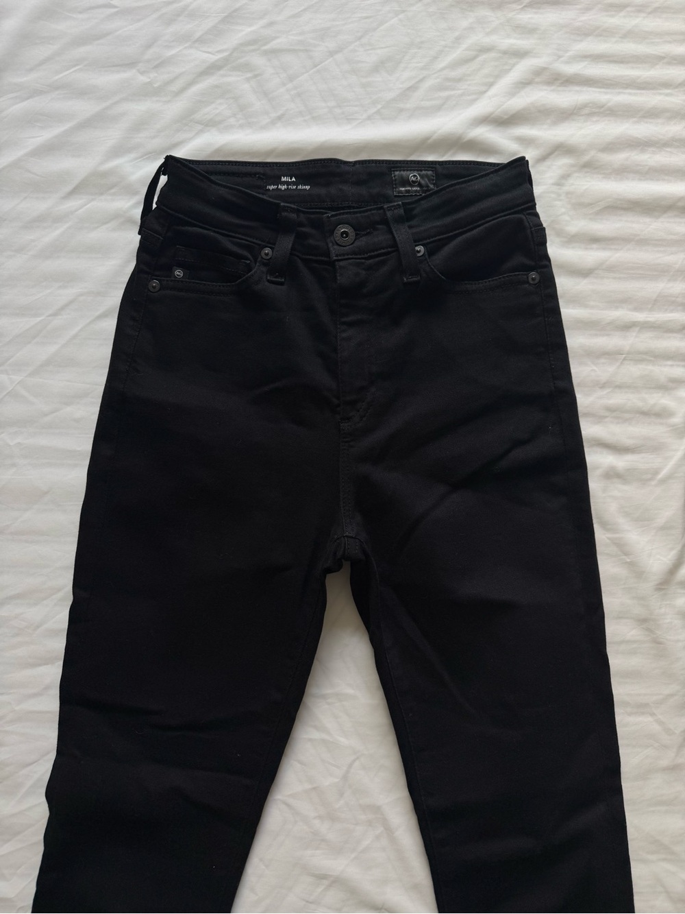 AG Mila High Rise Skinny Jeans Black